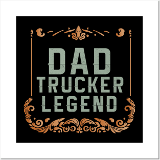 husband dad trucker legend Posters and Art
